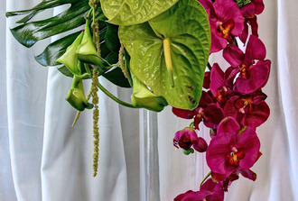bqt. marie : anthurium avec orchid