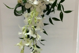 orchid blanc  ,roses blanc en cassade