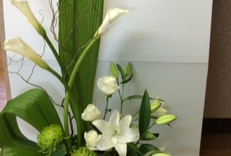 30- lys blanc,tige orchide,anthurium,hydrang